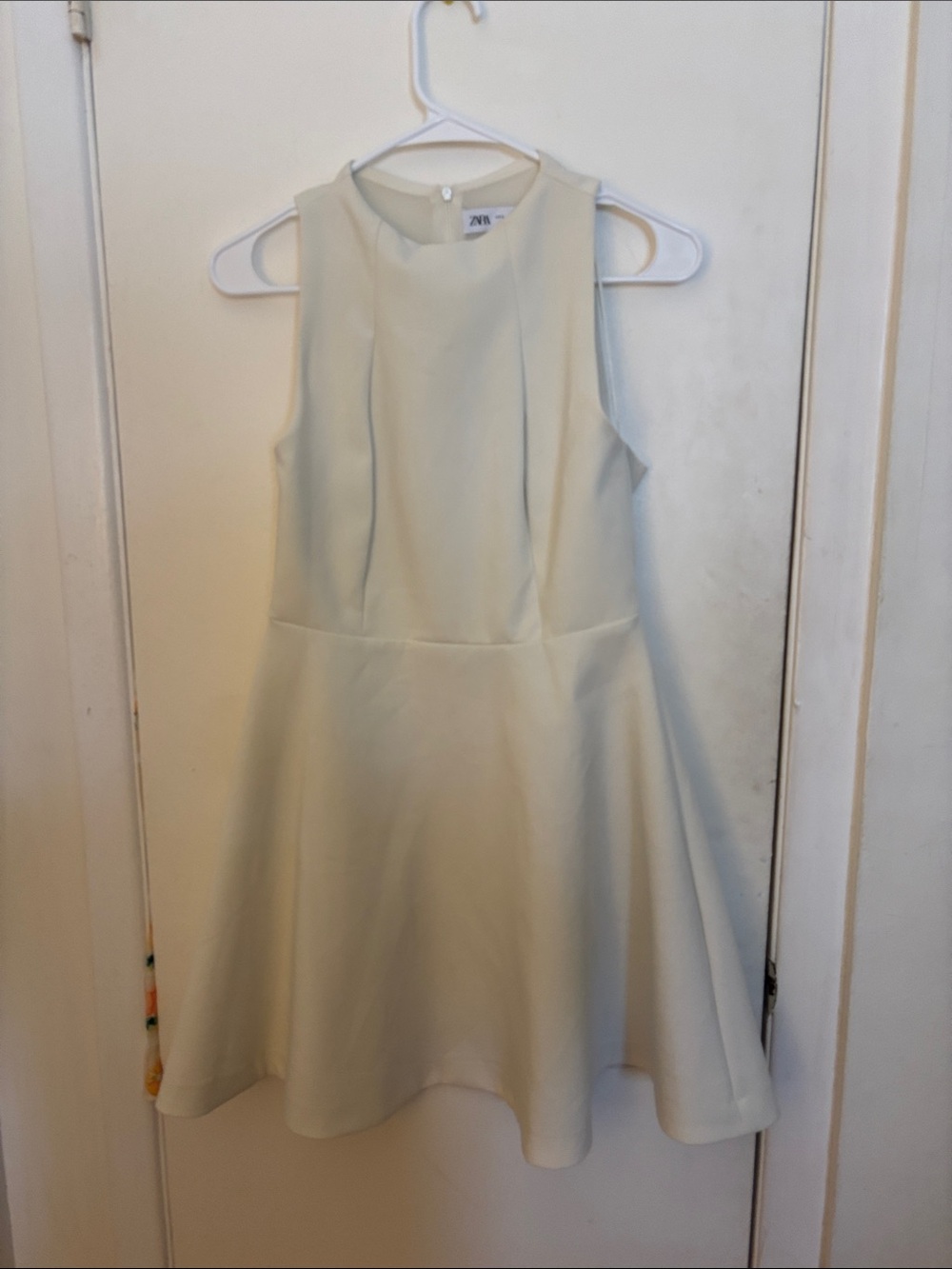 Zara Cream Sleeveless A-Line Dress size S